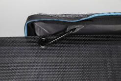 Durable black fabric bag with a secure zip and a metal carabiner clip, designed for carrying EcoFlow power stations and accessories, ideal for outdoor use and portable energy solutions.