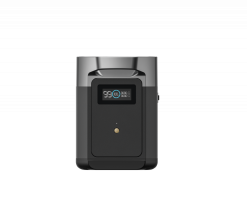 Power station portable generator with digital display showing battery capacity and output status for eco-friendly energy solutions.