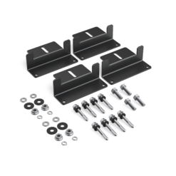 Universal battery mounting brackets and hardware for EcoFlow portable power stations and solar panels, designed for secure and adaptable installation.