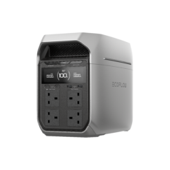 Compact portable power station with multiple outlets, digital display, and fast charging capability, ideal for outdoor use, camping, and emergency backup solutions.