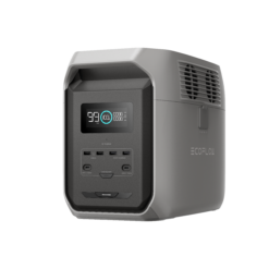 Versatile EcoFlow portable power station with large digital display, multiple USB and AC ports, ideal for camping, outdoor activities, and emergency power backup in Ireland.