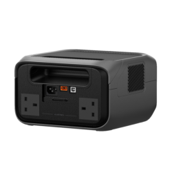 Power portable power station with multiple AC outlets and USB ports for outdoor camping, emergency backup, and home use. Compact, lightweight design with efficient energy management by EcoFlow.
