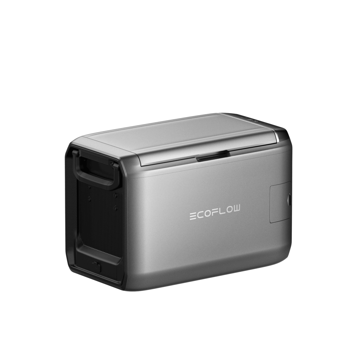 Powerful portable battery unit for outdoor and camping use, eco-friendly solar energy compatible, compact design, ideal for emergency power backup, EcoFlow IE branding.