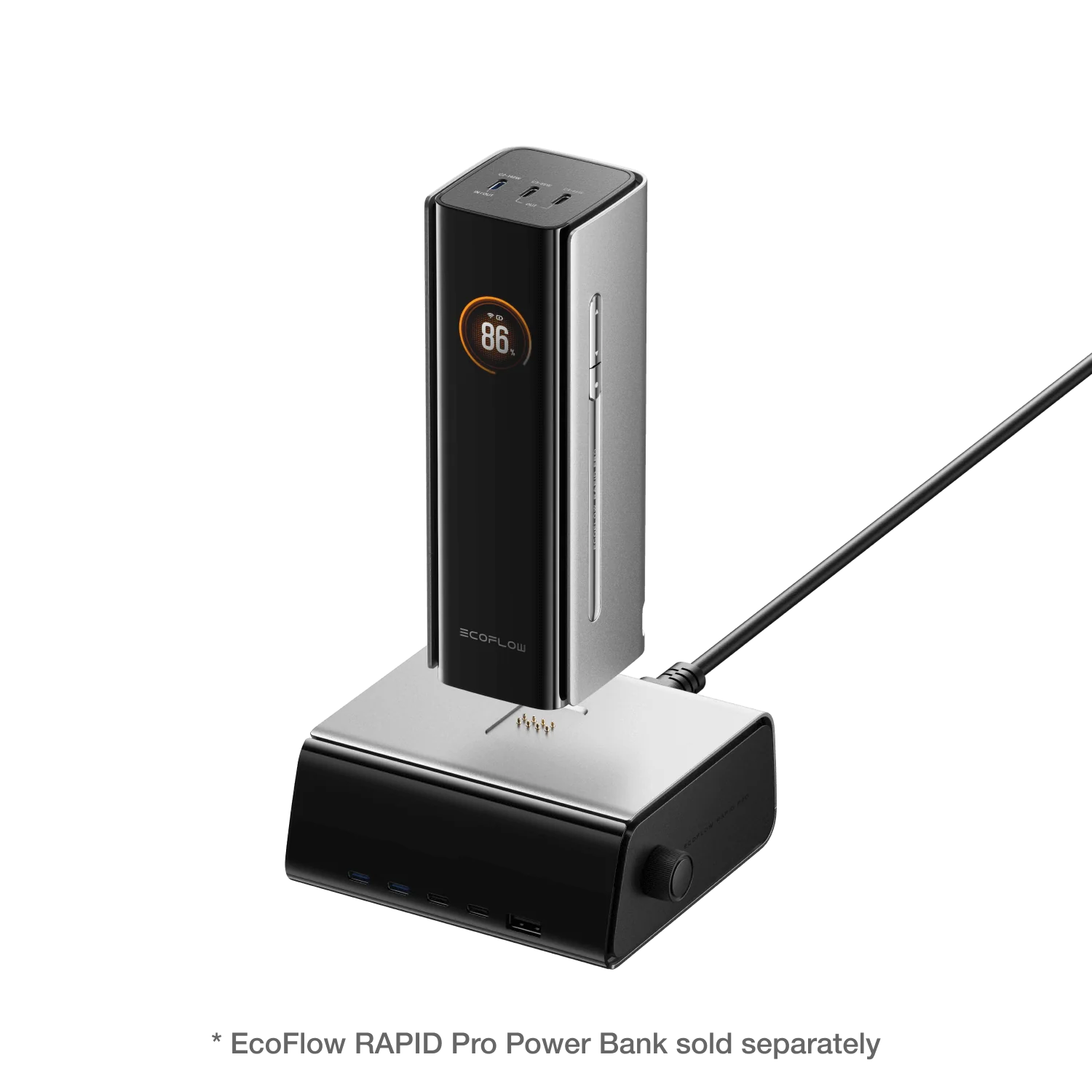 High-capacity EcoFlow portable power station charging with adjustable digital display, ideal for outdoor, camping, and emergency use in Ireland.