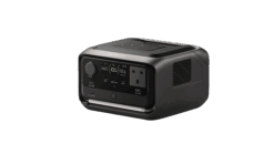 Portable EcoFlow power station with multiple outlets and digital display, ideal for camping and emergency backup in Ireland.